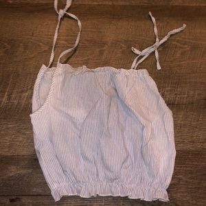 Baby Blue and White Brandy Tank